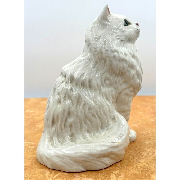 Beswick England Persian White Seated Cat Figurine #1880 Albert Hallam 5.25"h VTG - Picture 5 of 16
